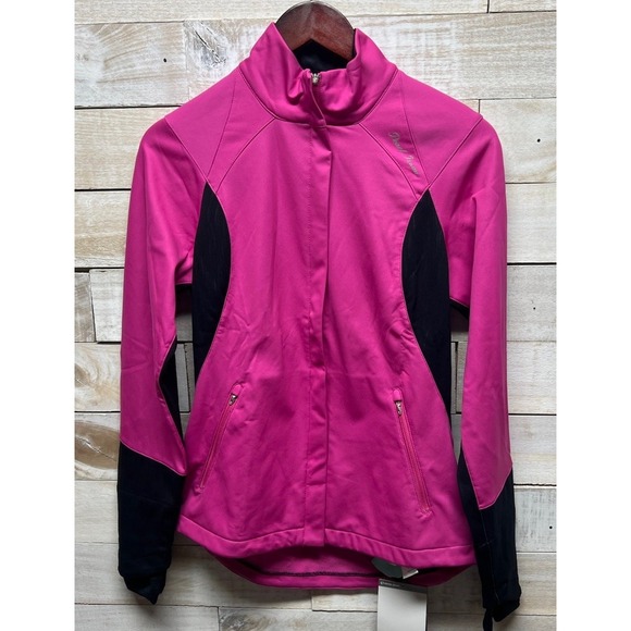 Pearl Izumi Cycling Jacket Womens Medium Pink Black Fly Softshell New NWT - Picture 1 of 16